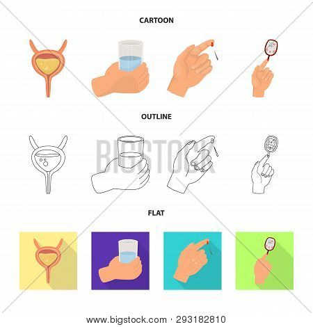 Isolated Object Of Diet And Treatment  Logo. Set Of Diet And Medicine Stock Vector Illustration.