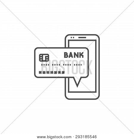 Online Payment Vector Line Icon. Online Payment Related Vector Line Icon. Isolated On White Backgrou
