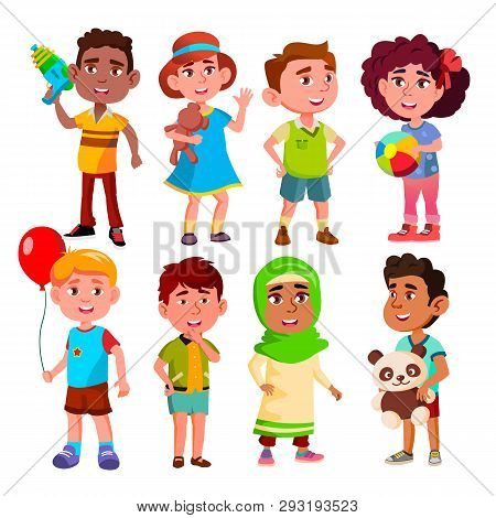 Kinder Vector. Multinational Kinder Child Person Group. Illustration