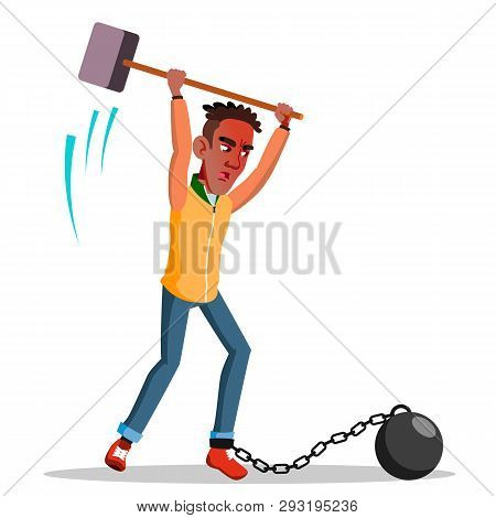 Slaves Concept Vector. African Modern Slave Person. Illustration