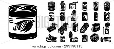 Tin Can Icons Set. Simple Set Of Tin Can Vector Icons For Web Design On White Background