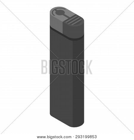 Plastic Cigarette Lighter Icon. Isometric Of Plastic Cigarette Lighter Vector Icon For Web Design Is