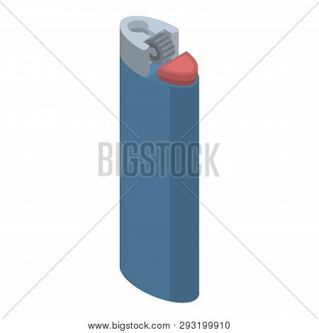 Blue Cigarette Lighter Icon. Isometric Of Blue Cigarette Lighter Vector Icon For Web Design Isolated