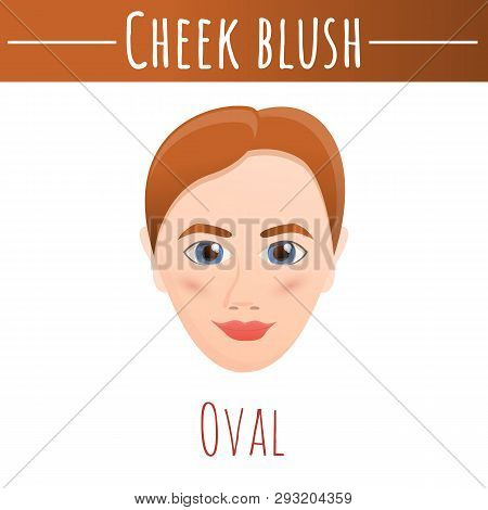 Cheek Blush Oval Concept Background. Cartoon Illustration Of Cheek Blush Oval Vector Concept Backgro