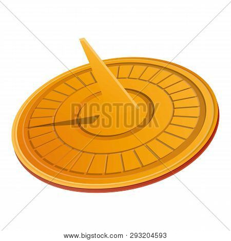 Solar Sundial Icon. Cartoon Of Solar Sundial Vector Icon For Web Design Isolated On White Background