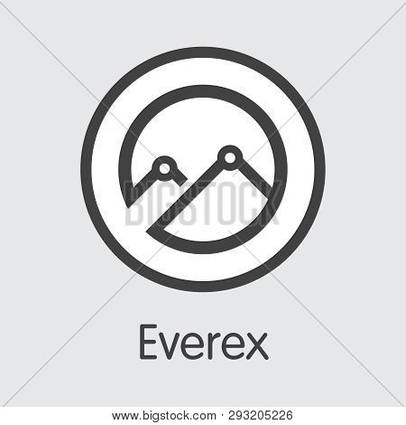 Evx - Everex. The Logo Of Virtual Momey Or Market Emblem.
