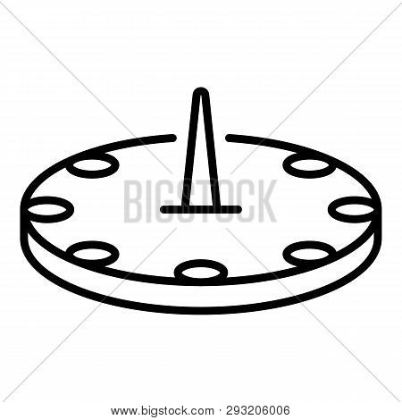 Old Sundial Icon. Outline Old Sundial Vector Icon For Web Design Isolated On White Background