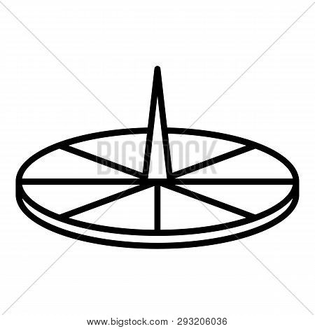 Ancient Sundial Icon. Outline Ancient Sundial Vector Icon For Web Design Isolated On White Backgroun