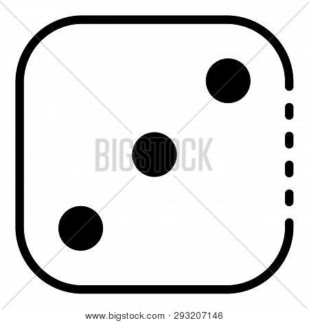Three Point Dice Icon. Outline Three Point Dice Vector Icon For Web Design Isolated On White Backgro