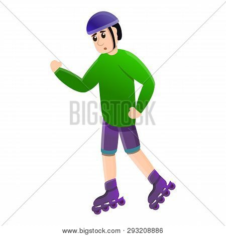 First Ride Inline Skates Icon. Cartoon Of First Ride Inline Skates Vector Icon For Web Design Isolat