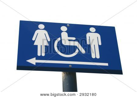 Toilet skilt isoleret på hvid