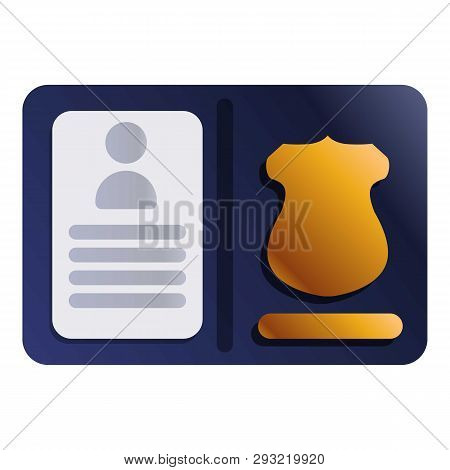 Police Id Passport Icon. Cartoon Of Police Id Passport Vector Icon For Web Design Isolated On White 