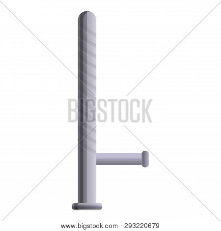 Police Angle Baton Icon. Cartoon Of Police Angle Baton Vector Icon For Web Design Isolated On White 