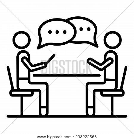 Corporate Meeting Icon. Outline Corporate Meeting Vector Icon For Web Design Isolated On White Backg