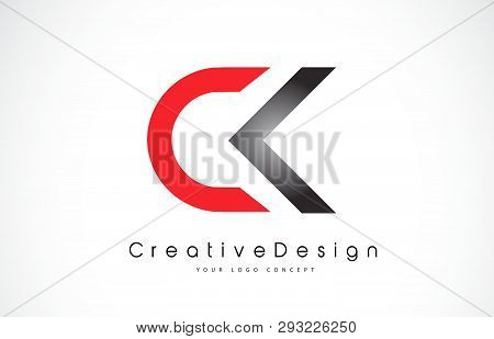 Red And Black Ck C K Letter Logo Design In Black Colors. Creative Modern Letters Vector Icon Logo Il
