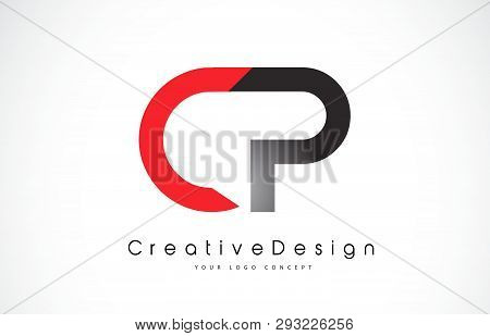 Red And Black Cp C P Letter Logo Design In Black Colors. Creative Modern Letters Vector Icon Logo Il