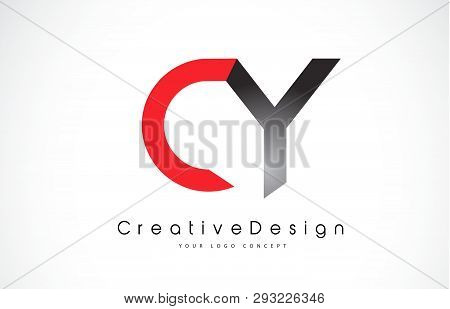 Red And Black Cy C Y Letter Logo Design In Black Colors. Creative Modern Letters Vector Icon Logo Il