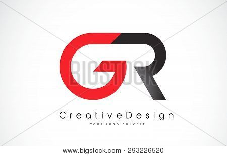 Red And Black Gr G R Letter Logo Design In Black Colors. Creative Modern Letters Vector Icon Logo Il