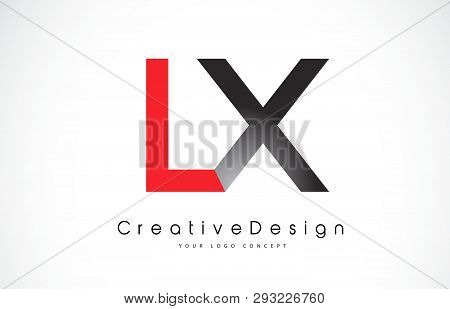 Red And Black Lx L X Letter Logo Design In Black Colors. Creative Modern Letters Vector Icon Logo Il