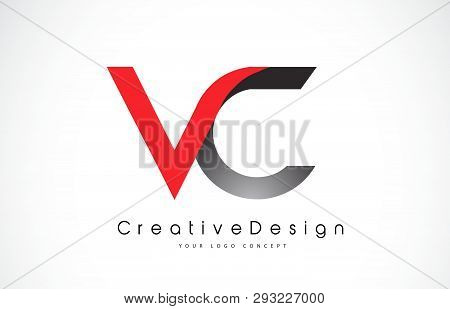 Red And Black Vc V C Letter Logo Design In Black Colors. Creative Modern Letters Vector Icon Logo Il