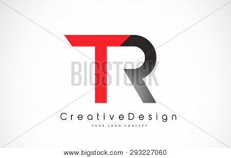 Red And Black Tr T R Letter Logo Design In Black Colors. Creative Modern Letters Vector Icon Logo Il