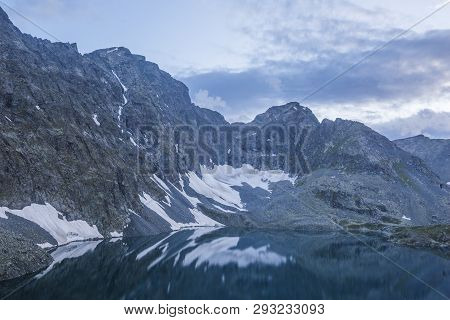 Ala-askir Lake In Yeshtu Valley. Mountain Altai Landscape