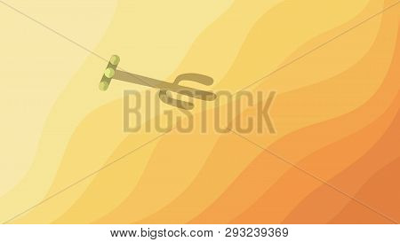 Abstract Digital Background With Desert And Lonely Cactus