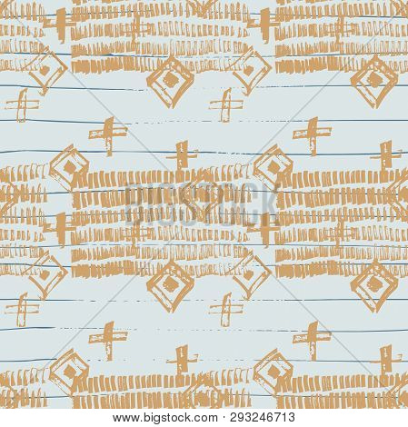 Tie Dye Japanese Geometric Autumn Seamless Pattern. Scribble Cartoon Doodle Craft Texture. Boho Tie 