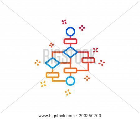 Block Diagram Line Icon. Path Scheme Sign. Algorithm Symbol. Gradient Design Elements. Linear Block 