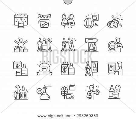 Spirit Of Speyside Whisky Festival Well-crafted Pixel Perfect Vector Thin Line Icons 30 2x Grid For 