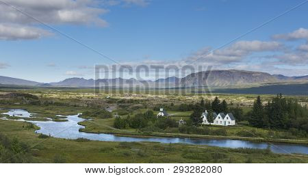 Discrepancies North American And Eurasian Lithospheric Plates. Park Thingvellir. Iceland