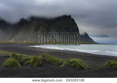 Colorful Panorama Of The Stokksnes Headland On Southeastern Icelandic Coast With Vestrahorn (batman 