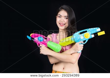Beautiful Asian Girl Putting The Hands Together In Front Of Your Chest As A Salute To Pay Respect To