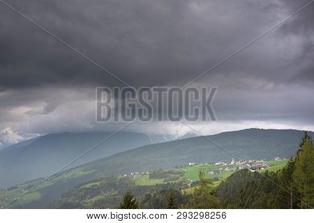 Village In The Dolomites Near Vigo In Summer