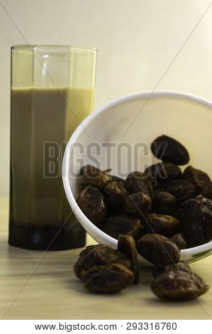 Hushaf - Date Milk, Traditional Ramadan Dish, Cooking, Ingredients, Glass With Date Milk - Khushaf A