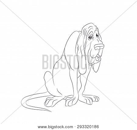 Dog Sitting Drawing Vector Photo Free Trial Bigstock
