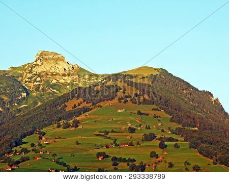 Alpine Peak Margelchopf Above The Voralpsee Lake And In The Alviergruppe Mountain Range - Canton Of 