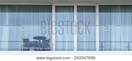 Modern Balcony - Table, Chairs And Glass
