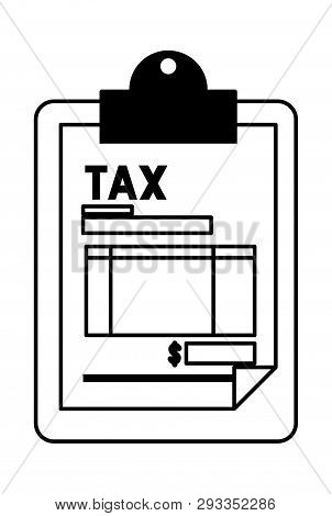Clipboard With Tax Document Vector Illustration Design