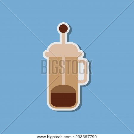 Paper Sticker On Stylish Background Offee Maker
