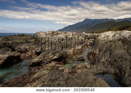 Beautiful Rock On The Beach In Yakushima Island. Japan