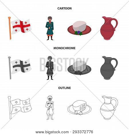 Vector Illustration Of Culture And Sightseeing Sign. Collection Of Culture And Originality Vector Ic