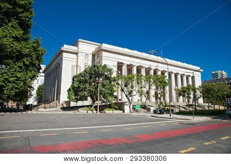 Bueno Aires, Argentina- Dec 27, 2018: Faculty of Engineering (University of Buenos Aires) in Av. Paseo Colon at San Telmo district in Buenos Aires city, Argentina
