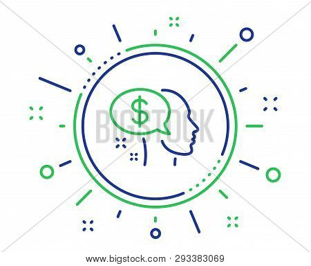 Pay Line Icon. Think About Money Sign. Beggar Symbol. Quality Design Elements. Technology Pay Button