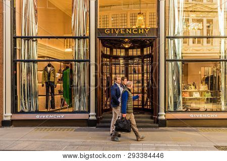 April 2019. London. A View Of The Givenchy Store On Bond Street In London