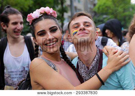 Sofia, Bulgaria - 9 June 2018: People Participate In The Annual Lgbt Sofia Pride Parade For Equality