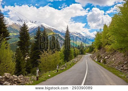 Empty Road In The Mountains Of Svaneti