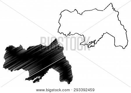 Northern Region (regions Of Uganda, Republic Of Uganda, Administrative Divisions) Map Vector Illustr