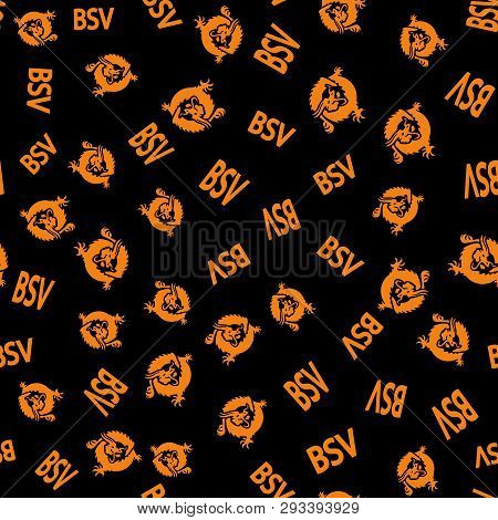 Сryptocurrency Bitcoin Sv (bitcoin Cash Sv) - Tickers And Logos. Seamless Pattern. Сhaotic Funny Ora