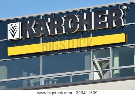 Vilnius, Lithuania - April 02: Karcher Brand Logotype In Vilnius On April 02, 2019. Karcher Is A Ger
